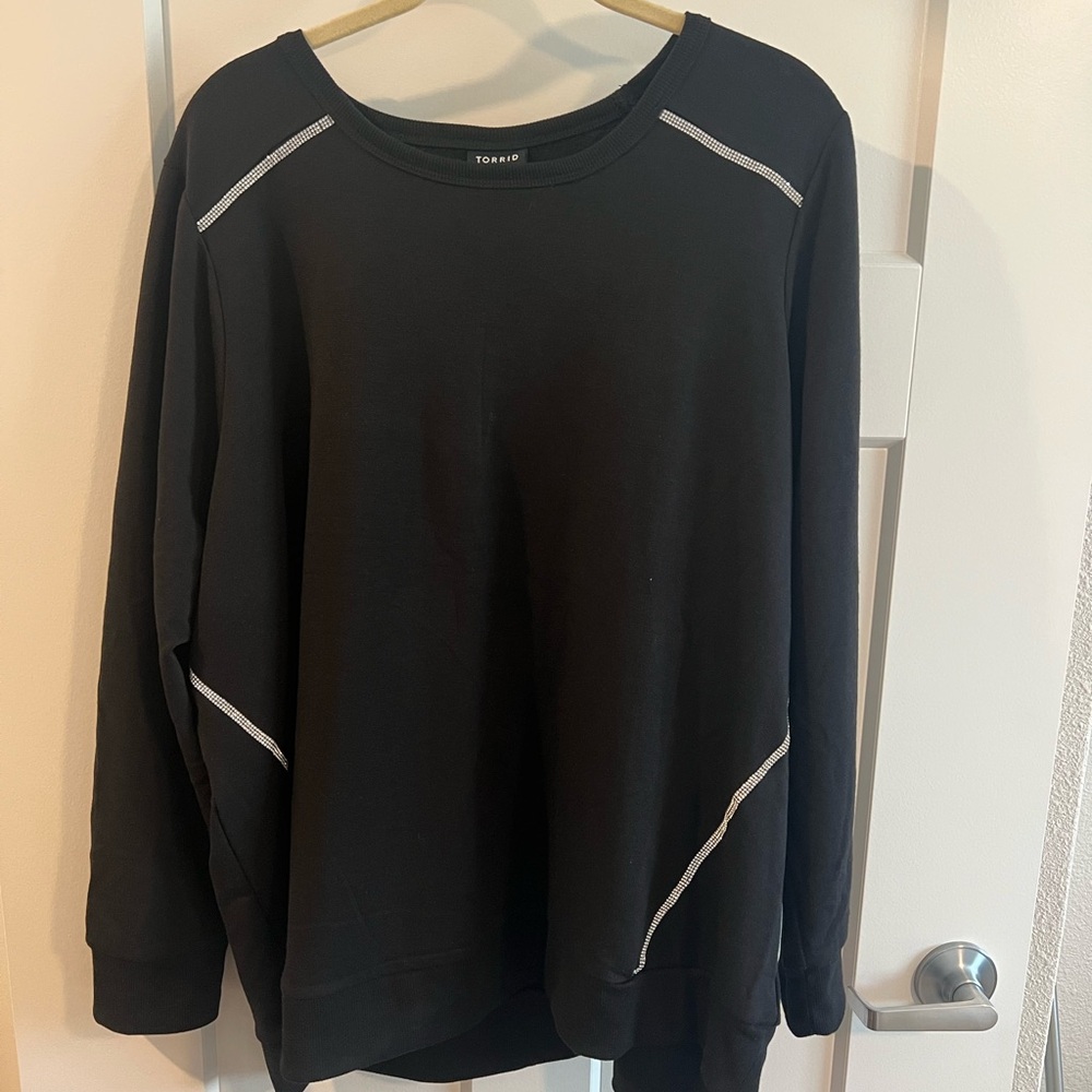 Torrid Black Crewneck Sweater Classic Knit